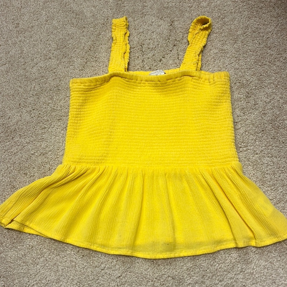 yellow kids tank top size large